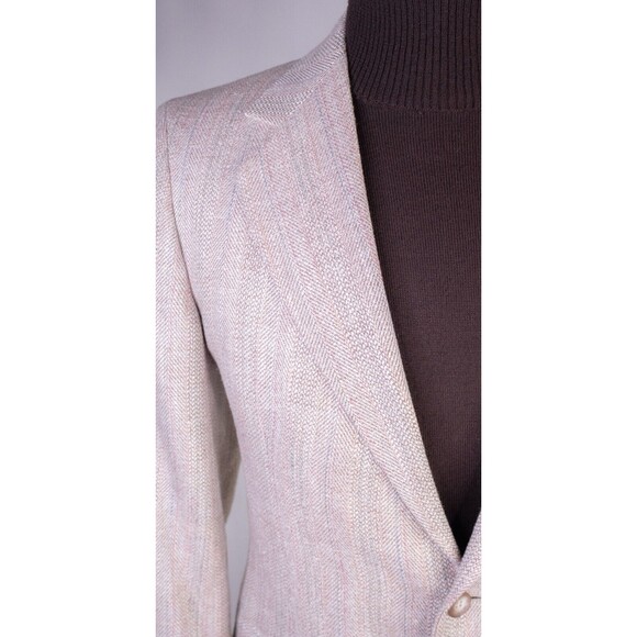 VTG John Alexander Herringbone Blazer Sport Coat Casual Jacket Size 38R 2-Button - Picture 6 of 13